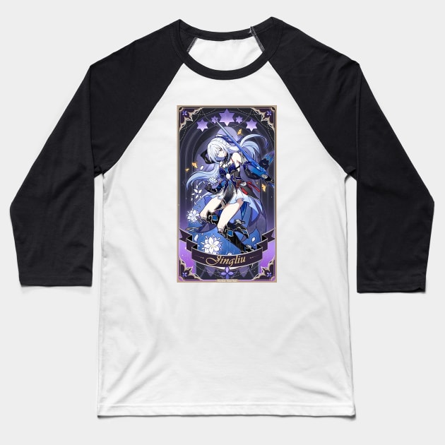 Jingliu Revelation Card Honkai Star Rail Baseball T-Shirt by kazatodoesart